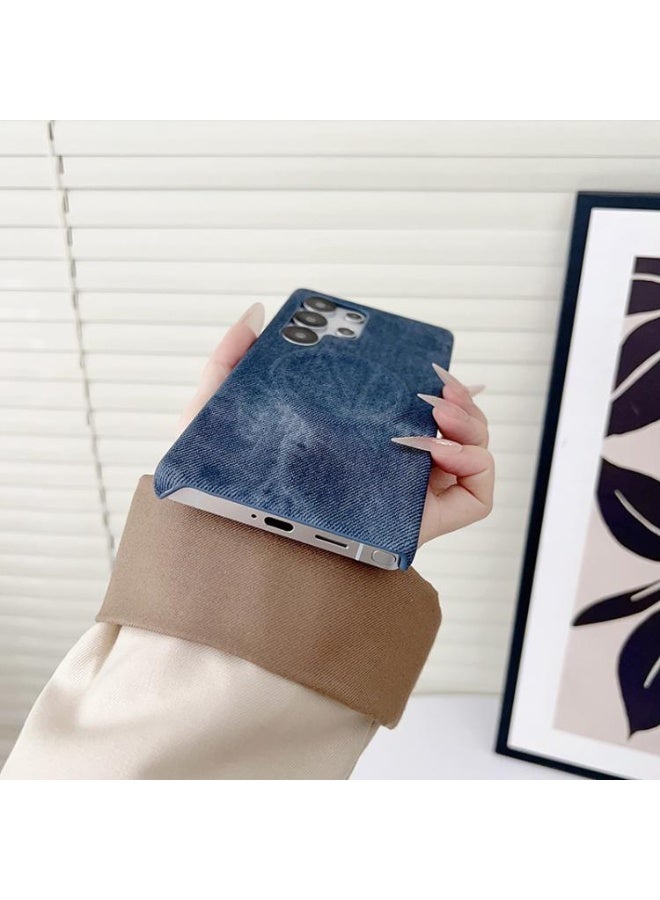 INEIX For Samsung Galaxy S25 Ultra 5G Denim MagSafe Magnetic PC + PU Phone Case Blue - Image 4